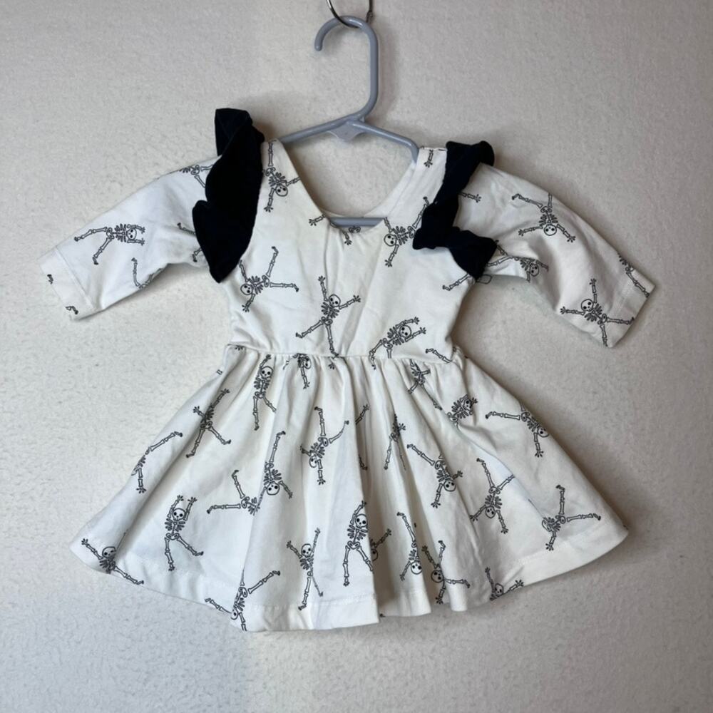 Monica & Andy Halloween Skeleton Dress 0-6m Organic Cotton Costume